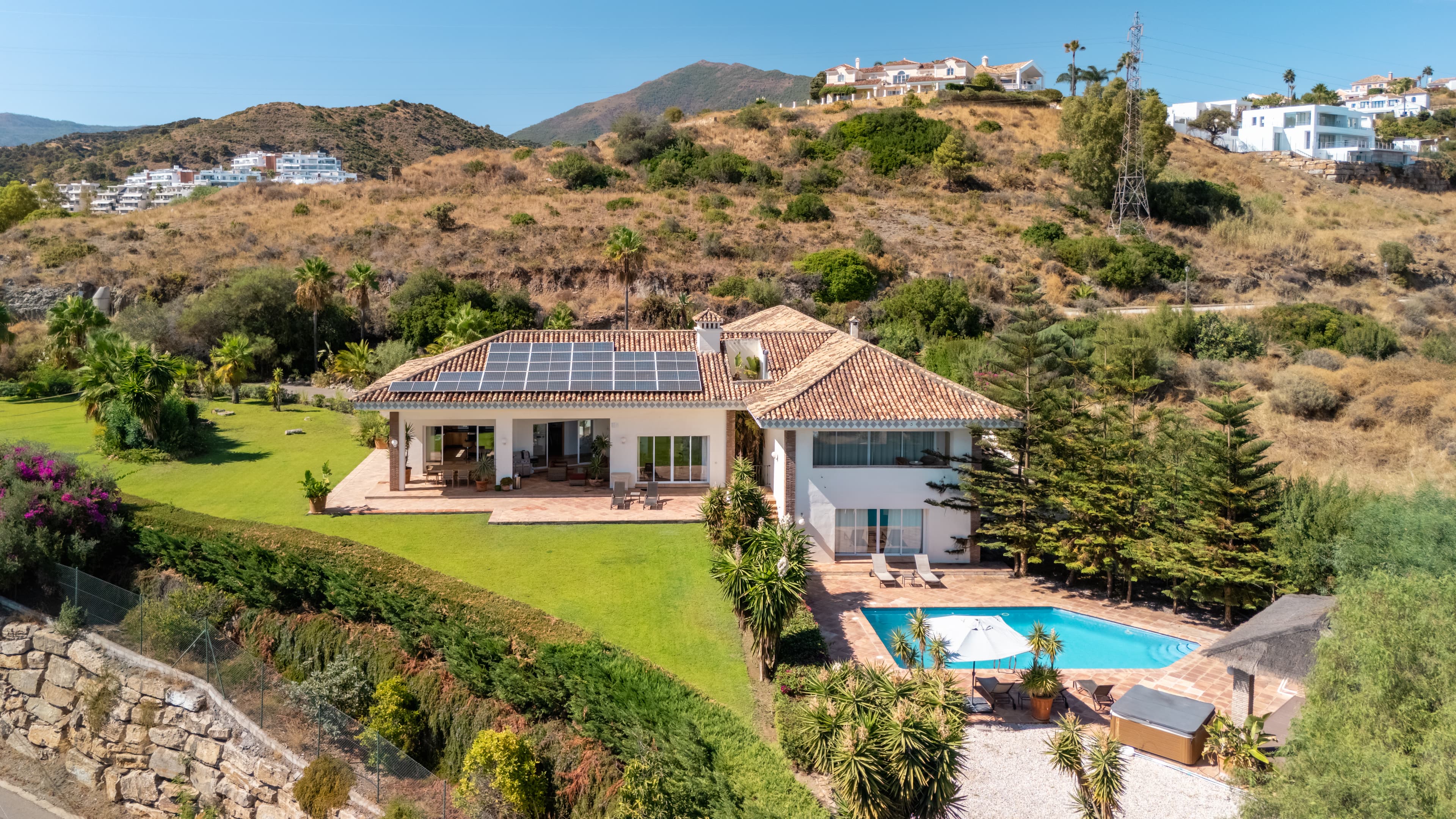 Aerial view at sunset